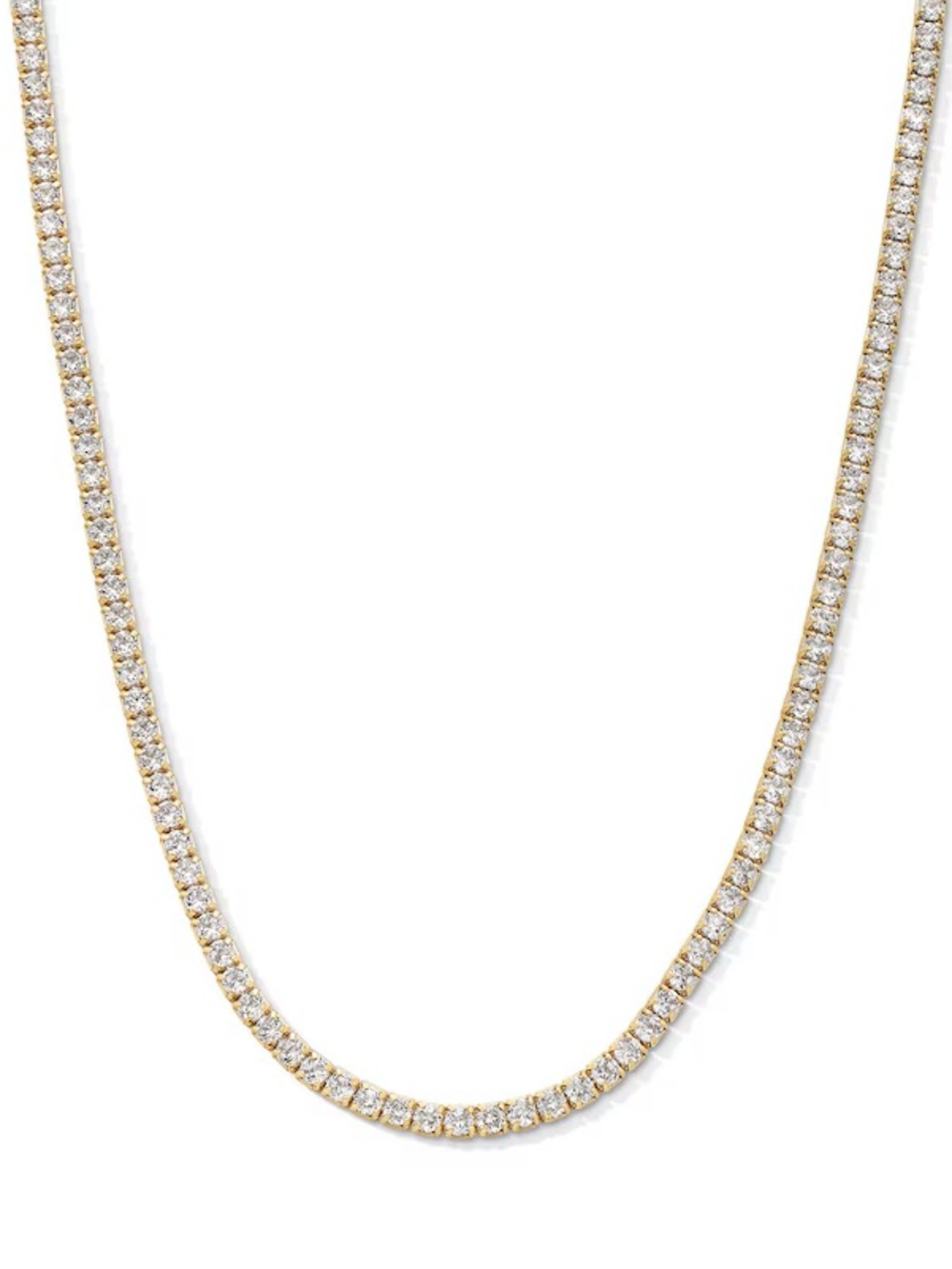 4 CT. Diamond Tennis Necklace in Sterling Silver with 18K Gold Plate - 16"